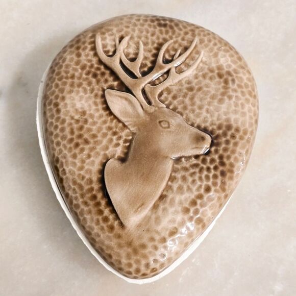 Vintage Waldron Deer Handcrafted Ceramic Trinket Box - Picture 2 of 8